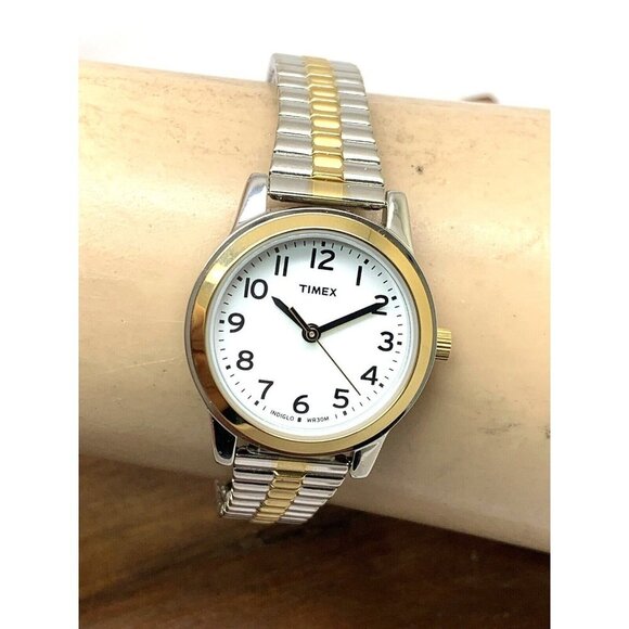 Timex Women's Watch T2N068 Quartz Indiglo White Dial Two Tone Stainless … - Picture 11 of 14